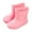 Pink, variant on XIMIN Toddler Kids Girls Low Heel Slip-On Ankle Round Toe Solid Color Rain Boots Outdoor Wear-Resistant Non-Slip Waterproof Fashion Shoes