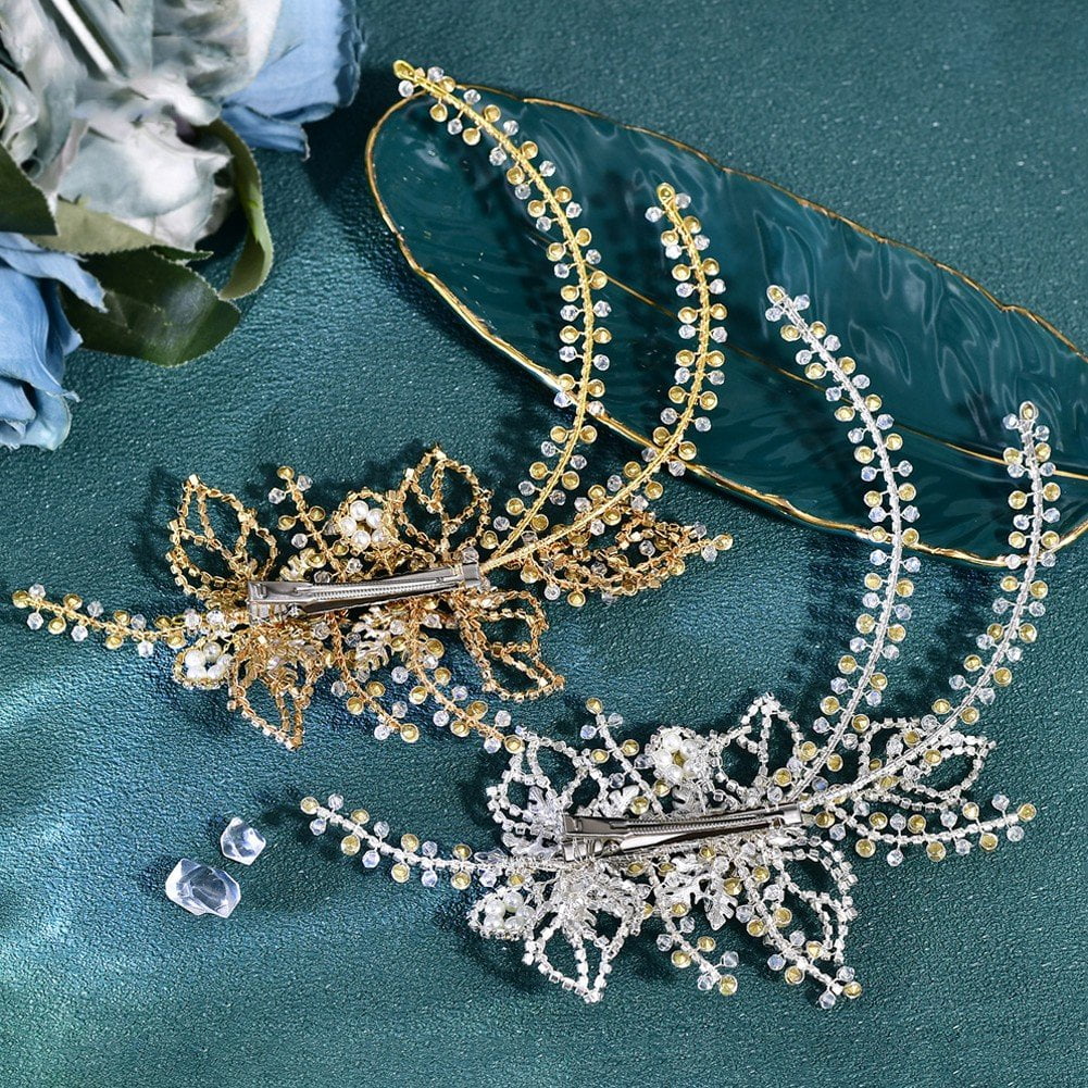 Jiibva Wedding Hair Clip Rhinestone Bridal Hairpiece Flower Hair Clip Elegant Hair Accessories