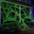 thumbnail image 4 of Glowing Spider Web Decoration, Halloween Cotton Cobweb for , Fluorescent Party Decor with Luminous Effect, Spooky Indoor Outdoor Prop for Yard and Home, 4 of 7