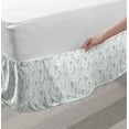 thumbnail image 2 of Spring Bed Skirt, Pastel Toned Seasonal Botanical Pattern with Leaves and Herbs, Elastic Bedskirt Dust Ruffle Wrap Around for Bedding Decor, 4 Sizes, Jade Green Pale Green, by Ambesonne, 2 of 2