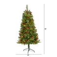 thumbnail image 2 of Nearly Natural 5ft. Norway Mixed Pine Artificial Christmas Tree with 200 Clear LED Lights, Pine Cones and Berries, 2 of 10
