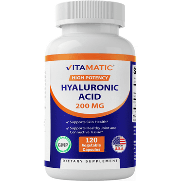 3 Pack - Vitamatic Hyaluronic Acid 200 mg 120 Capsules  200mg ( Double dose of 100mg 100 mg )