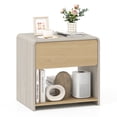 thumbnail image 1 of Gymax Modern Style Nightstand 2-Tier Sofa Side Bedside Table w/ Drawer & Open Shelf, 1 of 10