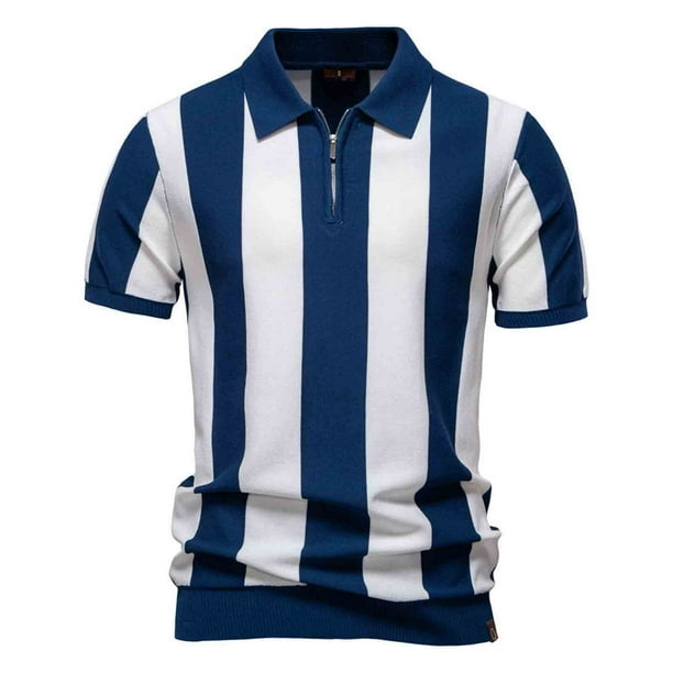 Polo de manga corta para hombre para vacaciones: cuello con solapa, poliéster-spandex, ajuste informal (S-XXL)