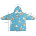 thumbnail image 7 of Cute Shiba Inu Blanket Hoodies for Kids 6-13YR Oversize Wearable Blanket Hoodies for Boys Girls Teens, 7 of 7