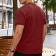 thumbnail image 4 of CBASIHI Henley Shirts for Men with Pocket- Classic Summer Short Sleeve Fashion Casual Mens Lightweight T-Shirt Wine Size S, 4 of 9