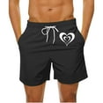 thumbnail image 2 of DDAPJ pyju Big and Tall Swim Trunks Mens Heart Print Summer Beach Shorts Elastic Waist Drawstring Casual Hawaiian Shorts Quick Dry Bathing Suit with Pockets Black XXXL, 2 of 5