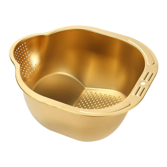 Colador de arroz inclinado, cuenco para lavar frutas, resistente, utensilio de limpieza para oro