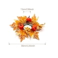 thumbnail image 3 of YyuenwAutumn Pumpkin Maple Leaf Candle Wreath Halloween Thanksgiving Harvest Table Centerpiece Multi-Color Artificial Floral Ring Mantel Mini Hanging Decor, 3 of 7