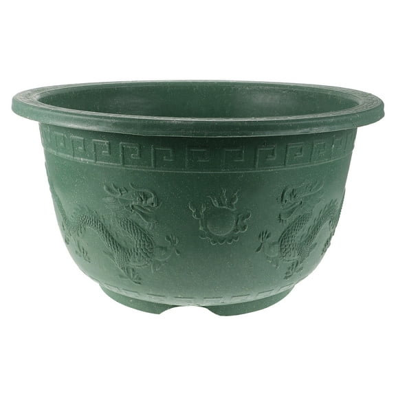 unbranded Aquatic Pond Planter Hydroponic Plant Bowl Dark Green Plastic For Water Lilies Lotus Indoor Space 1Set