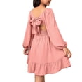 thumbnail image 6 of Eltusu Girls Casual Dresses, Princess Crewneck Long Sleeve Midi Dress Kids Clothes Pink Size 8-9T, 6 of 6