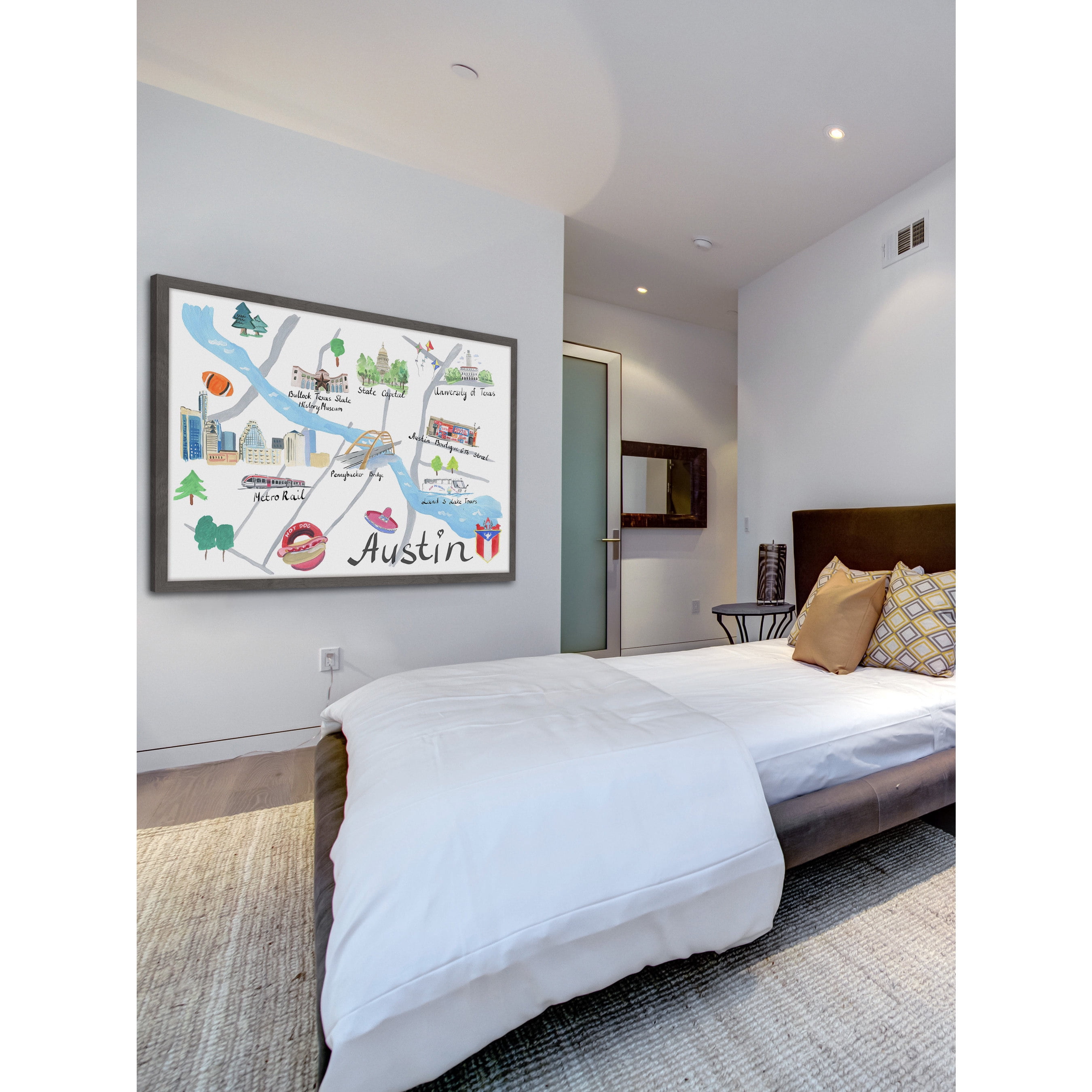 "Lively Austin" Framed Painting Print