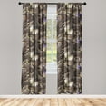 thumbnail image 3 of Ambesonne Spring Curtains, Butterflies Grunge Pattern, Pair of 28"x63", Dark Taupe Quartz and Indigo, 3 of 5