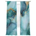 thumbnail image 6 of Teal Marble Sheer Curtains for Living Room Bedroom Modern Abstract Art Luxury Yellow Sheer Curtains 108 Inch Long 2 Panels Set Light Filtering Curtain Window Treatments Drapes for Dining Room, 6 of 6