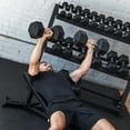 thumbnail image 2 of Lifeline Fitness 550 lb Hex Rubber Dumbbell Set with 3-Tier Rack, 2 of 9