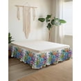 thumbnail image 2 of Colorful Spring Floral Wrap Around Bed Skirts for Queen Bed 16" Drop,Bed Skirt with Adjustable Elastic Belt Dust Ruffle Bed Valance for Bedroom Summer Botanical Farmhouse Flowers Bed Frame Cover, 2 of 7