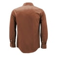 thumbnail image 2 of Men’s Casual Western Pearl Snap Button Down Long Sleeve Cowboy Dress Shirt (Brown, 2XL), 2 of 3