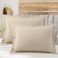 thumbnail image 1 of PiccoCasa Soft 1800 Microfiber Oxford Pillowcases 2Pcs, Standard Tan, 1 of 7