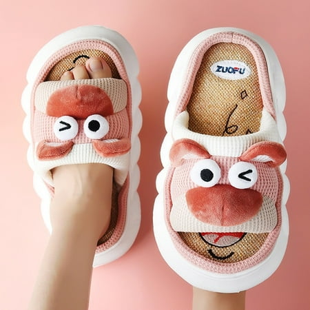 

CoCopeanut Animals Slippers Women Platform Shoes Cute Cartoon Thick Sole Home Slippers Bear Slippers Shark Slippers House Children Slippers