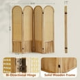 thumbnail image 5 of 4 Panel Room Dividers and Folding Privacy Screens, Hand-Made Rattan Room Divider with Bi-Directional Hinge, Pre-Assembled Wood Room Divider Wall for Home Office Bedroom, Light Brown, 5 of 14