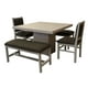 thumbnail image 2 of Set de Comedor Valencia SALVANTO 2 Sillas y 2 Bancas 120x120 cm color gris, 2 of 8