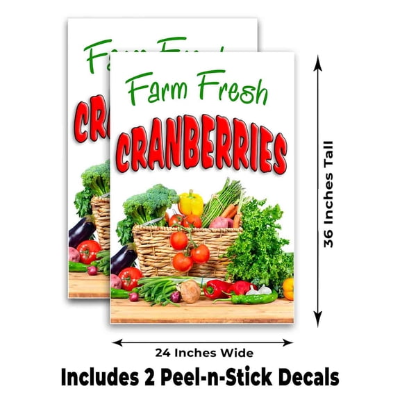 Farm Fresh Cranberries (24" X 36") 4mm Corrugated Plastic Panel, Graphics Applied To 1 Side (Pk of 2)