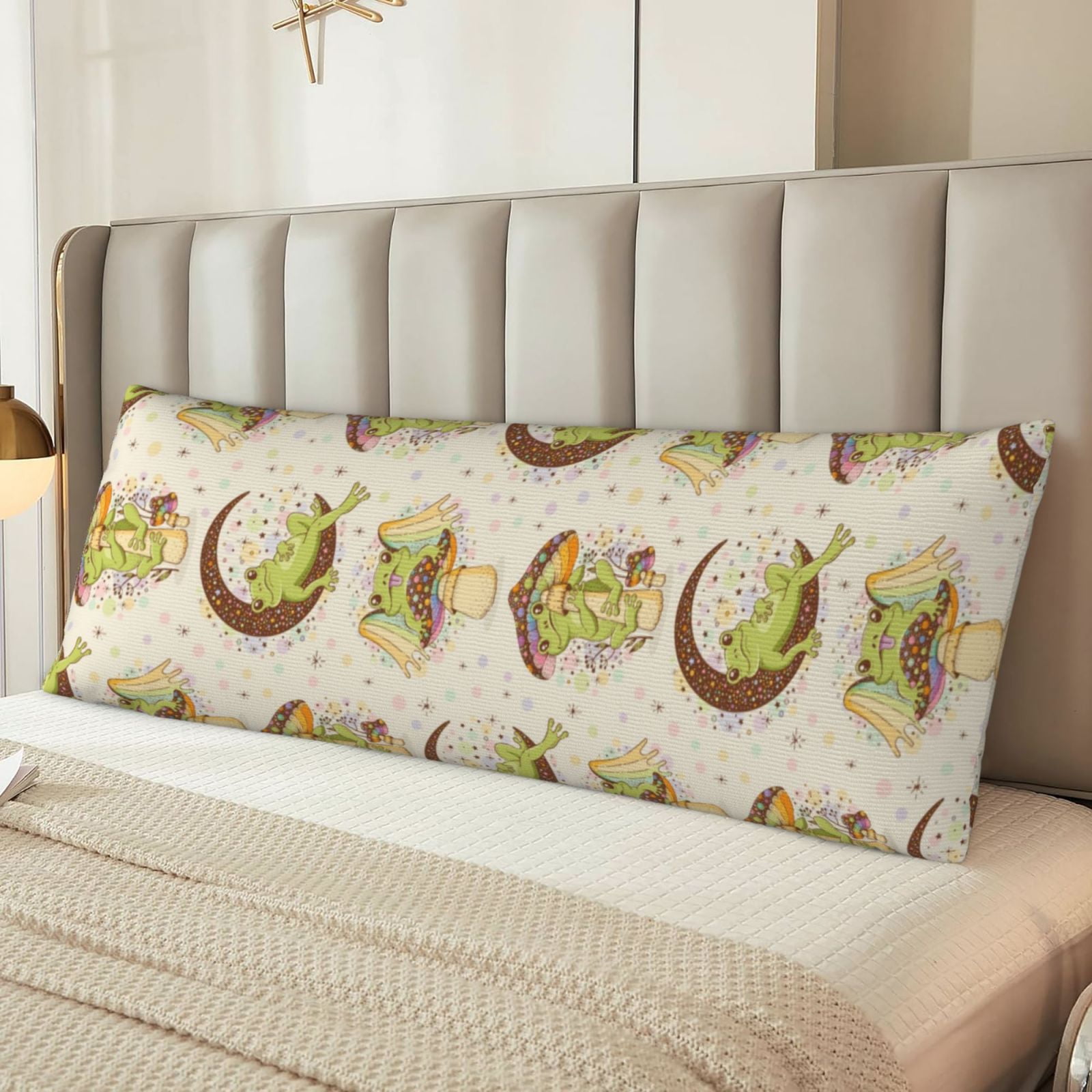 Naloa Frogs Super Soft 20x60 Body Pillow Case,Long Side Hidden Zipper（PILLOWS ARE NOT INCLUDED）