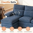 thumbnail image 3 of FIONA'S MAGIC Modern U-Shaped Sectional Sofa with Double Chaise & Movable Ottomans, 4-Seat Chenille Fabric Couch for Living Room, Blue, 3 of 7