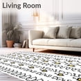 thumbnail image 2 of ODIKA 6'x9' Machine Washable Non-Slip Area Rug, Shadowed Holiday Bones With Twinkling Lantern Motif High Traffic Rug, Black, 729958, 2 of 7