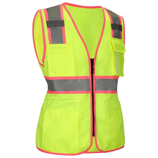 Chaleco de seguridad MZCYHCSD para mujer, cintura con cordón de alta visibilidad, talla S