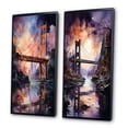 thumbnail image 3 of Designart "Luminous Crossing Coral Bridge III" Bridges Framed Wall Art Set Of 2 - Coral Architecture Frame Gallery Set For Office Decor, 3 of 7