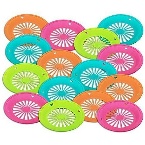 12 Reusable 10.5" Plastic Paper Plate Holders in bright colors (multicolor-12pcs)