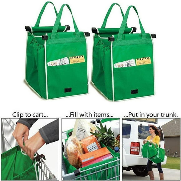 1pc Pliable Réutilisable Épicerie Grand Chariot Clip-To-Cart Supermarché Shopping Grab Bags