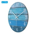 thumbnail image 3 of Unique Bargains 12 Inch Wooden Wall Clock, Quartz Battery Operated Silent Retro Style Round Wall Clocks, Blue, 3 of 6
