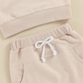 thumbnail image 6 of GCETTIC Cute Baby Boy Outfits Toddler Baby Boy Clothes Long Sleeve Sweatshirt Pants Set Fall Winter Outfits Beige,0-3 Months, 6 of 9