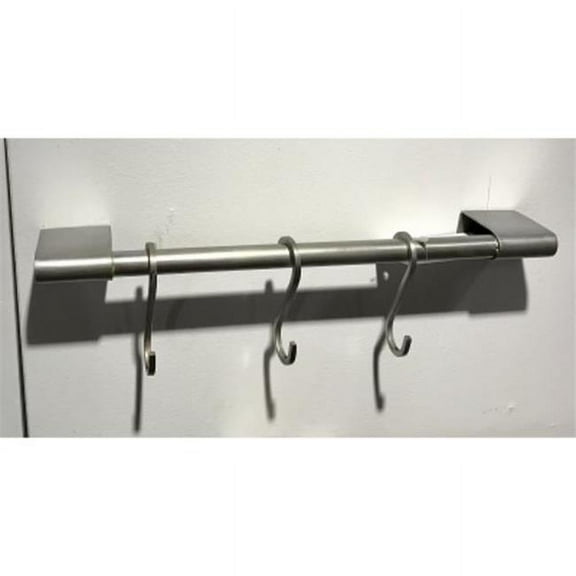 Metrotex Designs 64032 Maxim Wall Towel Bar with 3 Hooks, Brushed Nickel
