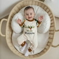 thumbnail image 7 of SonxaHe Newborn Boy Outfit Set Plaid Print Long Sleeve Romper Infant Loose Comfy Soft Holiday Fall Winter Outfits,1-Piece Beige,Sized 6-12 M, 7 of 7