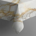 thumbnail image 5 of White Marble Gold Line Pattern Square Tablecloth,Waterproof Square Table Cover,Wipeable Spillproof Washable Table Cover for Home Kitchen Party Decor 52"x52"(132x132cm), 5 of 6