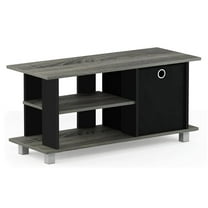 Pemberly Row Wood TV Entertainment Center for TV up to 32" in Gray/Black