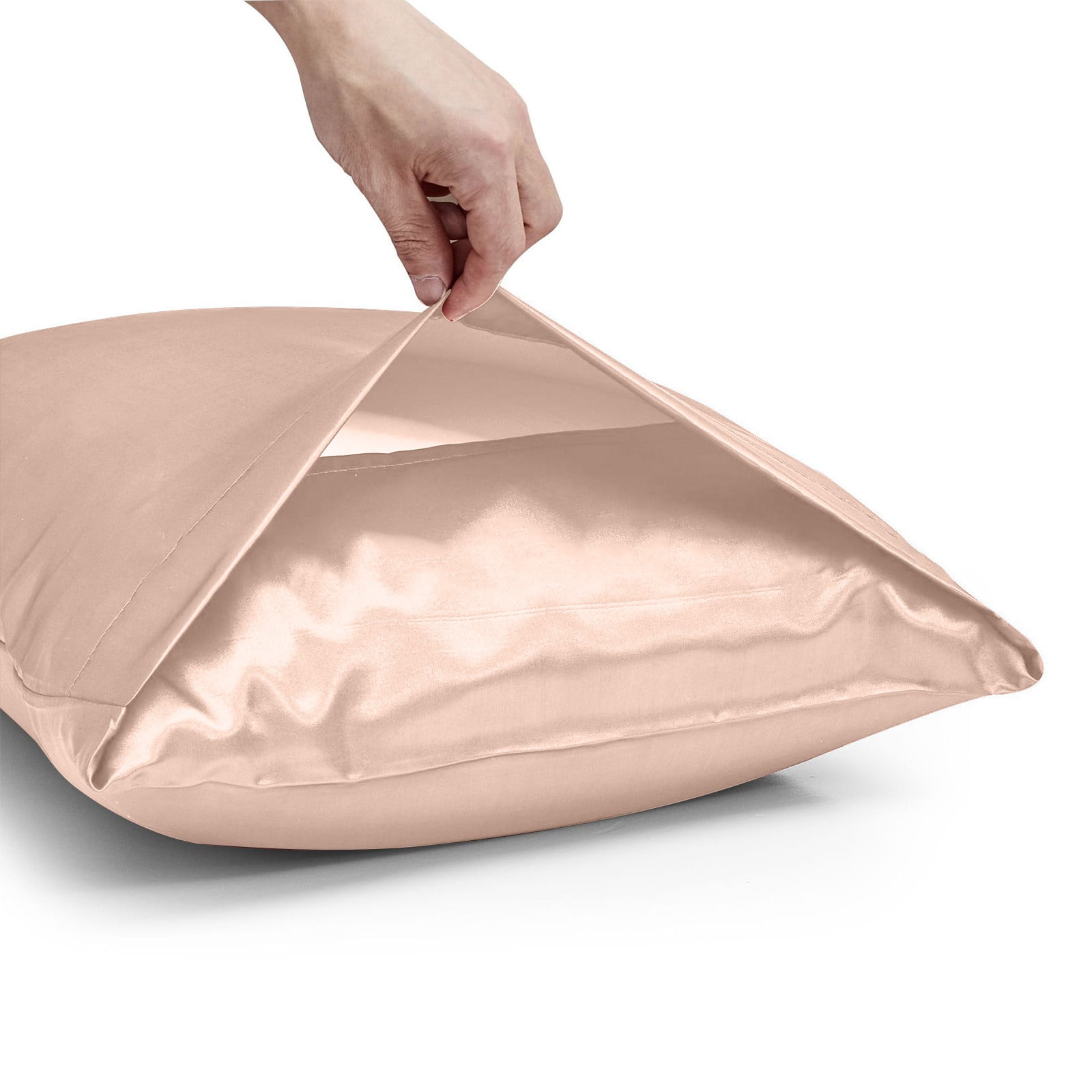 Hvmvliv Silk Pillowcase Satin Pillowcase Pillowcases Standard Size Set of 2 Luxury and Soft Satin Pillowcovers 2 Pack (20x30 Inches) Beige