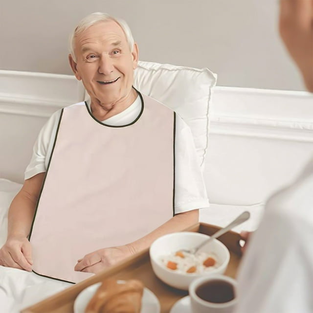 LSLJS Bavoirs pour Adultes pour Manger, Protecteur de Vêtements Réutilisable, Imperméable et Lavable pour Personnes Âgées et Handicapées Bavoir Ajustable Protecteurs de Vêtements