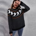 thumbnail image 2 of SWSMCLT Women's Soft Pullover Sweater Long Sleeve Knitted Holiday Knitwear Halloween Warm Halloween Fall Vintage Casual Loose Black 8-10, 2 of 5