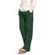 thumbnail image 4 of Pantalones largos para hombre, elásticos, de lino transpirable, holgados y casuales, de fibra de poliéster., 4 of 5