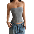 thumbnail image 1 of Tops de Verano para Mujer, Sin Tirantes, Sin Relleno, para Discoteca, Estilo Y2K, para Salir, Elásticos, Básicos, Informales, Camisola Azul Marino M, 1 of 9