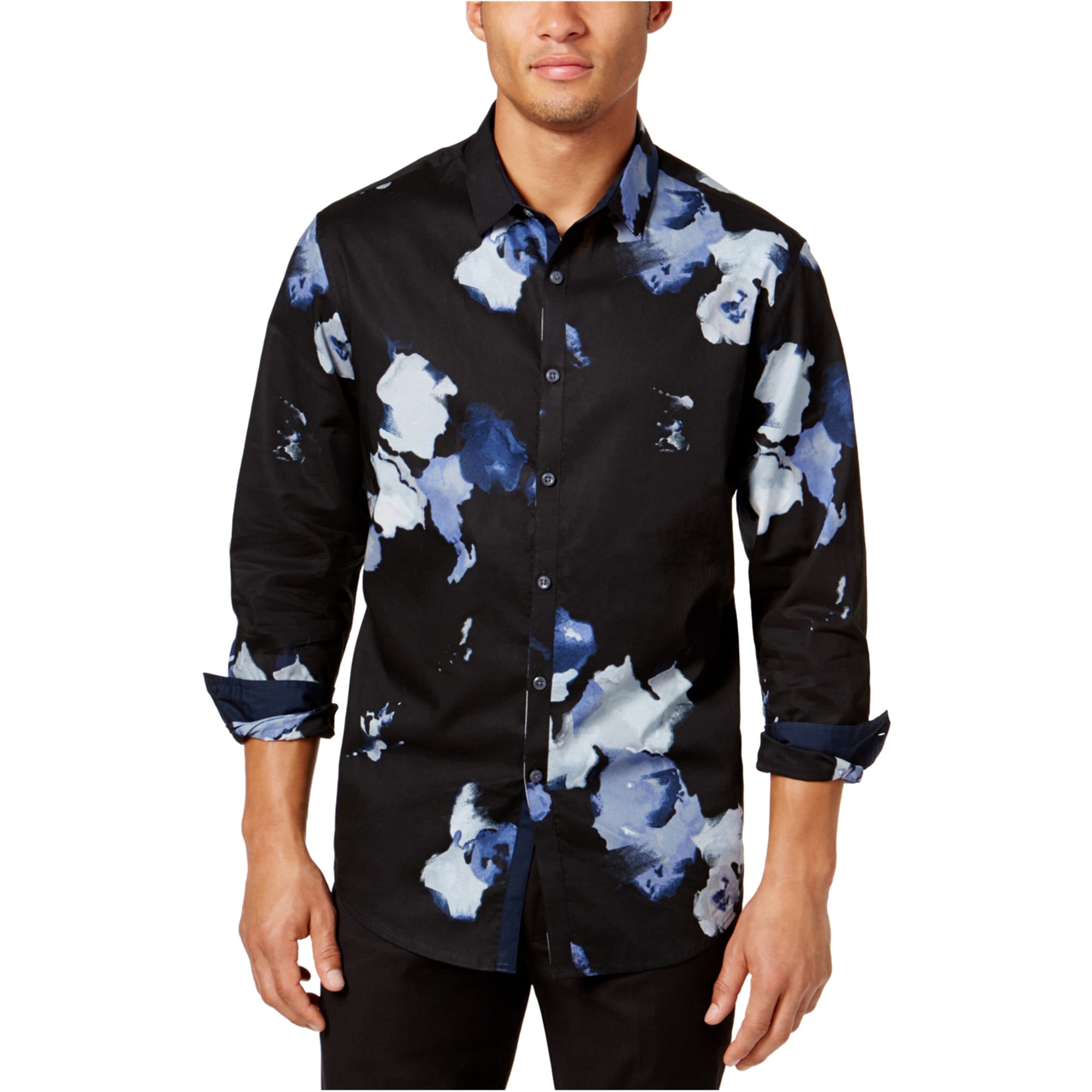 Fubotevic Mens Regular Fit Club Floral Print Long Sleeve Button Down Shirts 