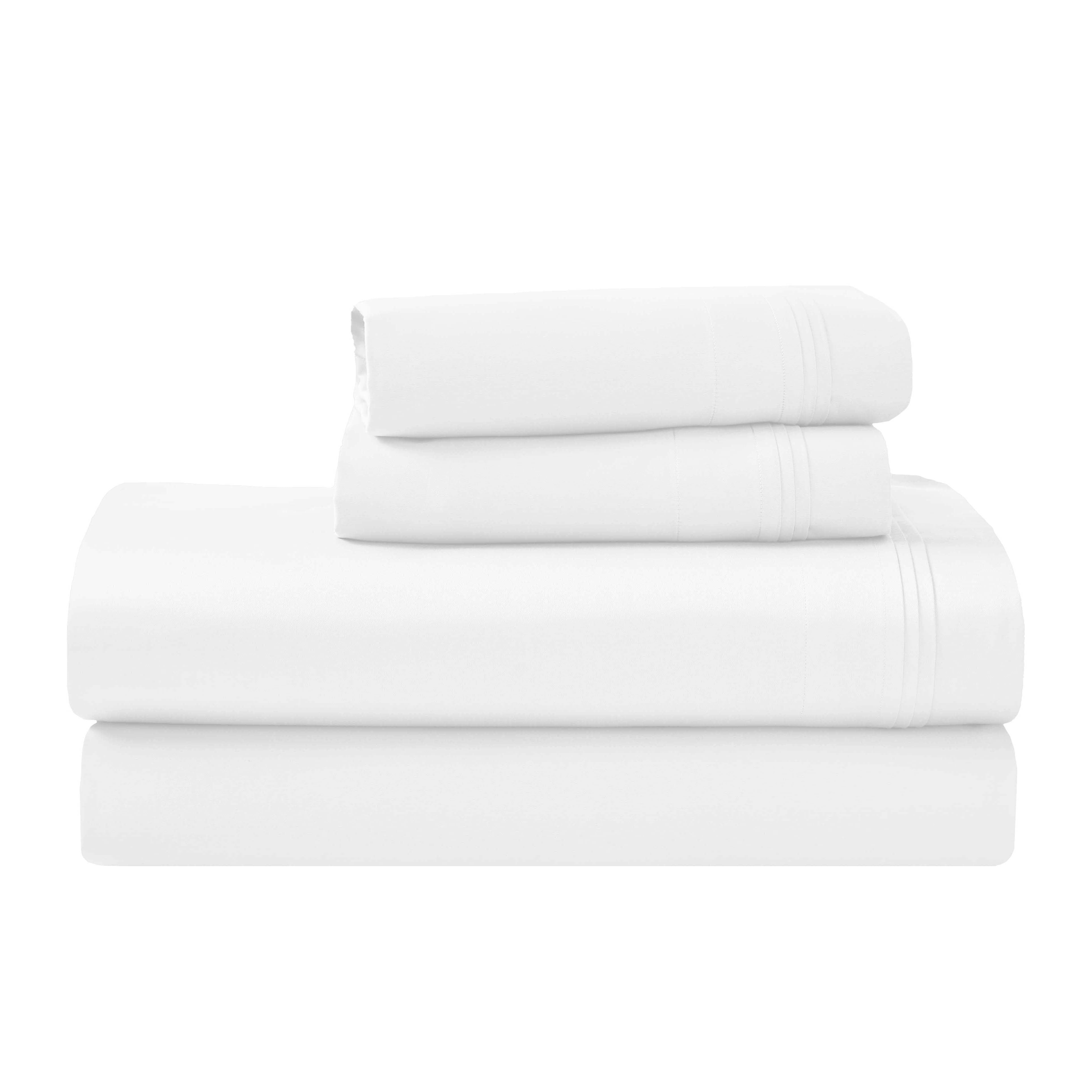 Superior 1000 TC Egyptian Cotton Extra Deep Pocket 20 Inch Sheet Set, Cal King, White