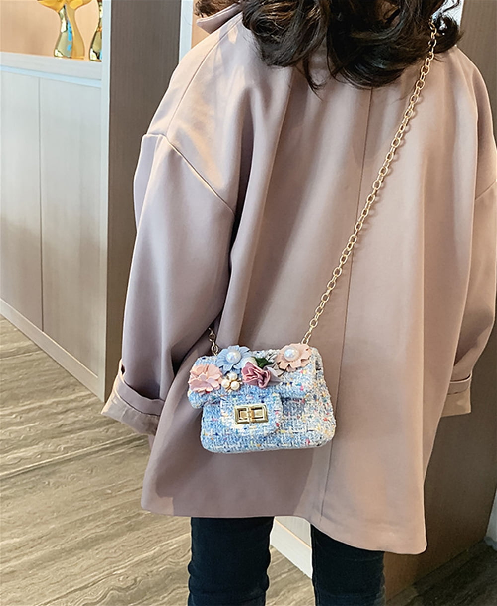 WIBACKER Kids Baby Girls Purse Crossbody Bag Linen Small