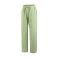 thumbnail image 6 of Women Pants Business Casual Pants for Women Green Yoga Pants Womens Comfy Pants High Waist Wide Leg Pants With Pockets Womens Capris for Summer, 6 of 8