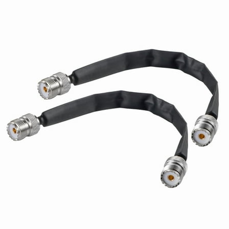 2PCS Door/Window Pass Through Flat Coaxial Cable 50 Ohm SO239 UHF Female to UHF Female Pigtail Cable