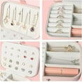 thumbnail image 3 of Travel Jewelry Box, PU Leather Portable Jewelry Case, Small Jewelry Boxes for Gifts, Travel Jewelry Organizer for Women Rings Earrings Necklaces Bracelets (Pink), 3 of 7